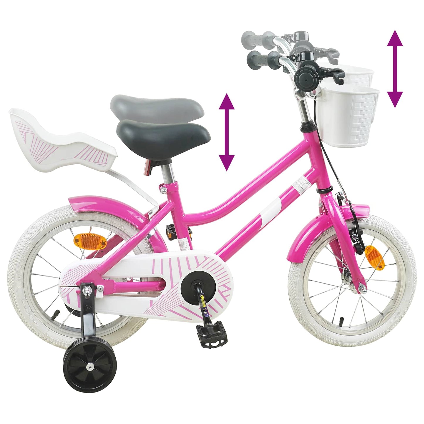 Børnecykel 16 tommer til 4-6 år gamle Mørk pink