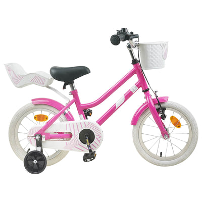 Børnecykel 16 tommer til 4-6 år gamle Mørk pink
