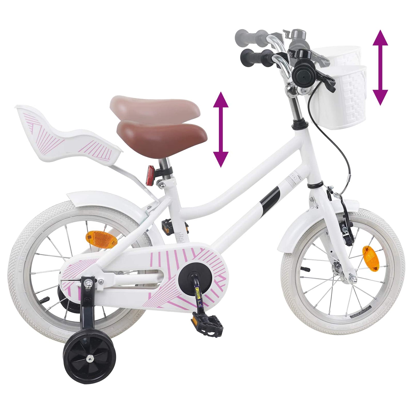 Børnecykel 12 tommer til 2-4 år gamle Hvid