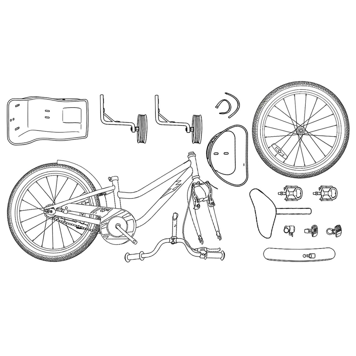 Børnecykel 12 tommer til 2-4 år gamle Hvid