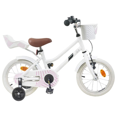 Børnecykel 14 tommer anbefalet til 3-5 år gammel Hvid