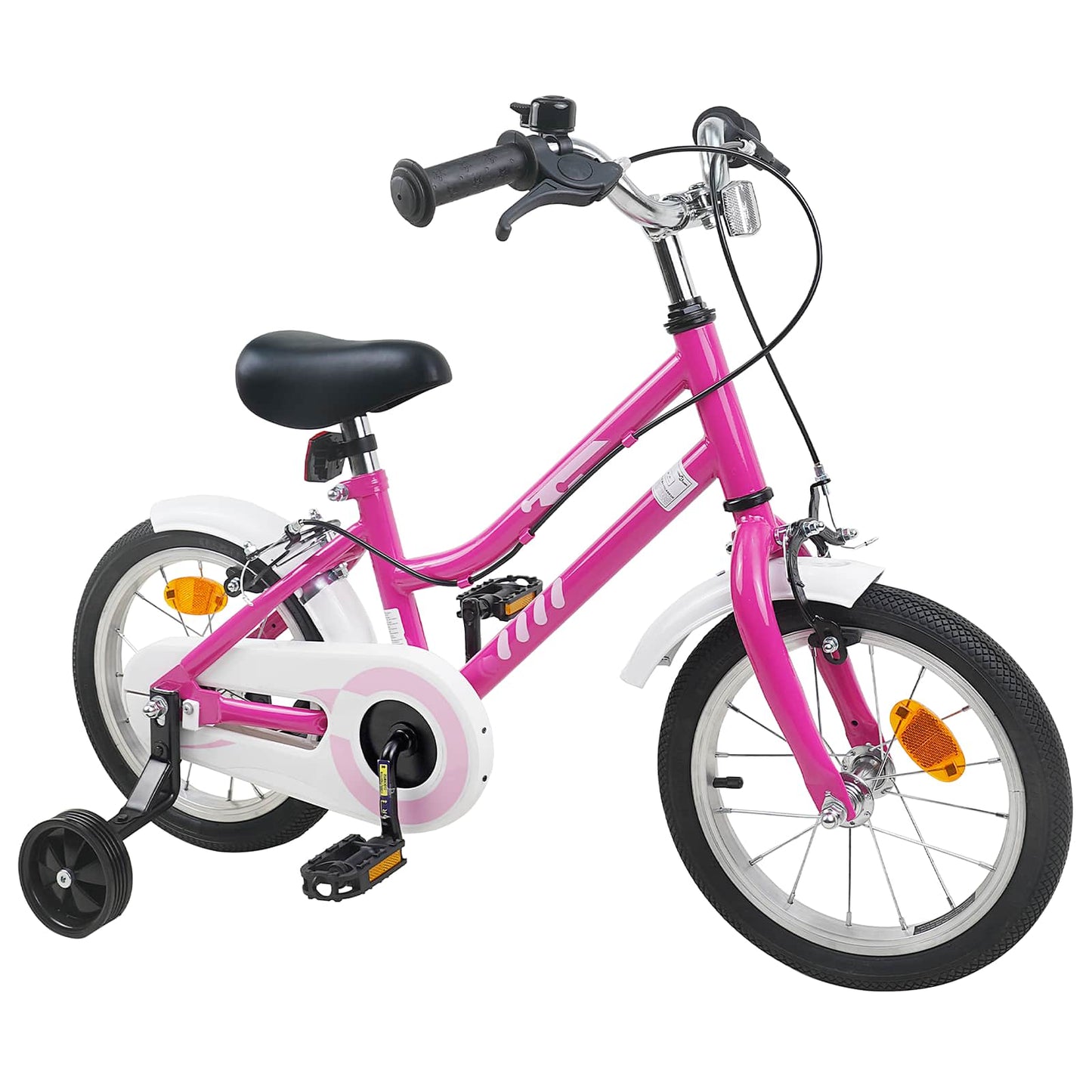 Børnecykel 14 tommer anbefalet til 3-5 år gammel Pink Hvid
