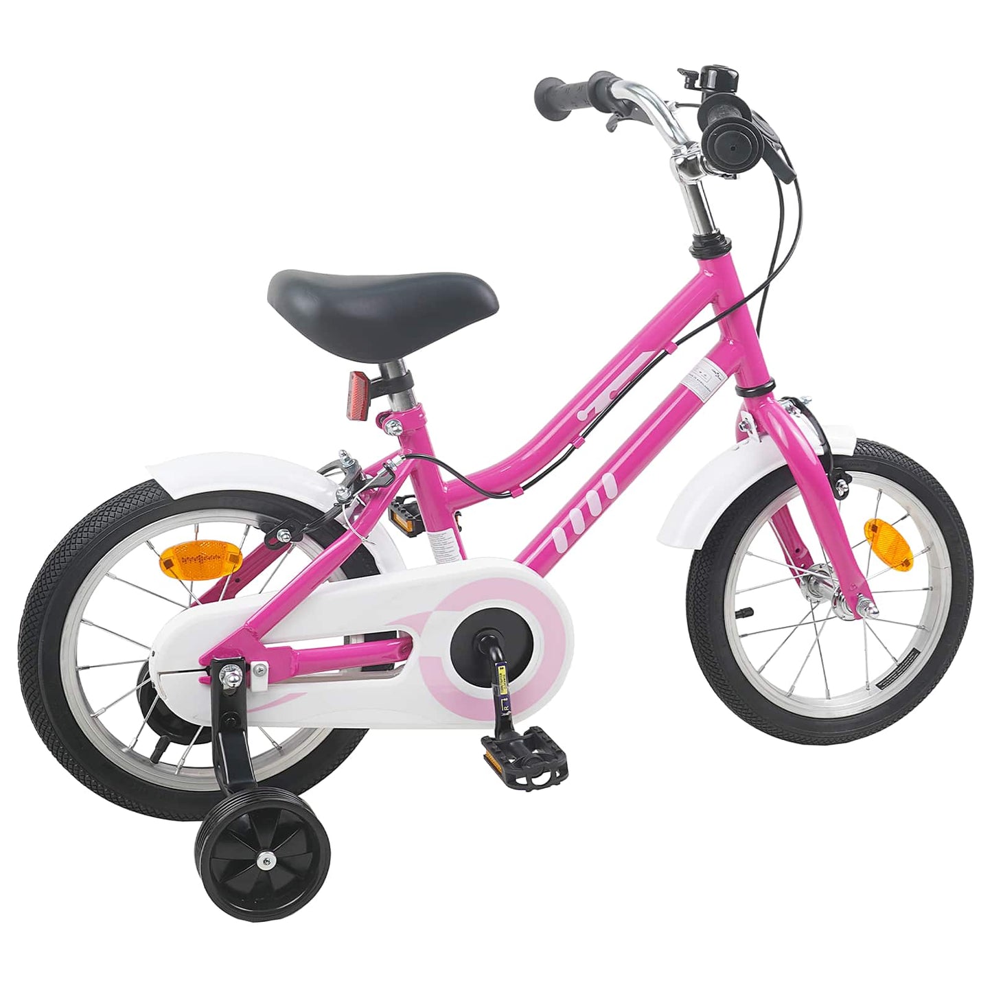Børnecykel 14 tommer anbefalet til 3-5 år gammel Pink Hvid