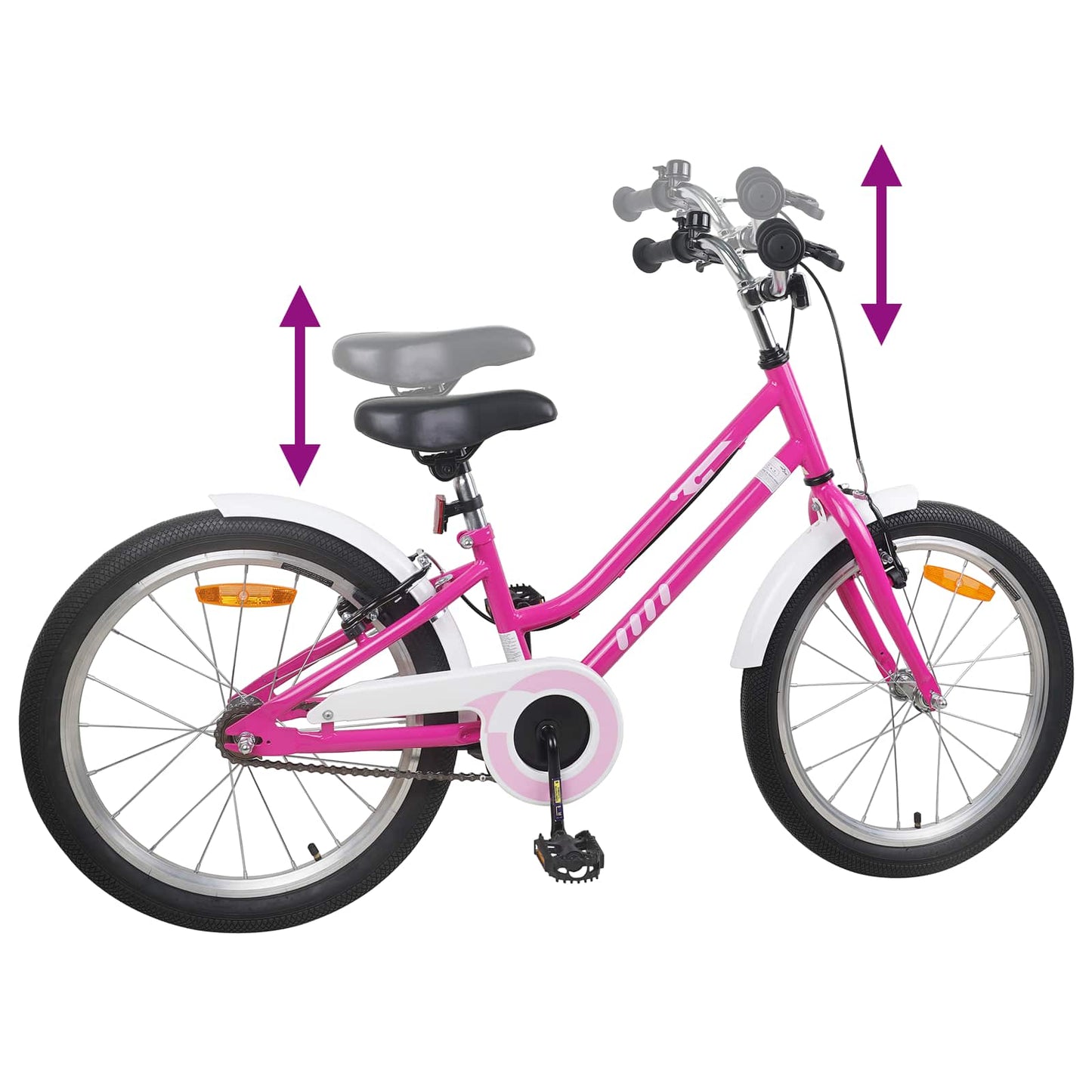 Børnecykel 24 tommer til 8-12 år Pink Hvid