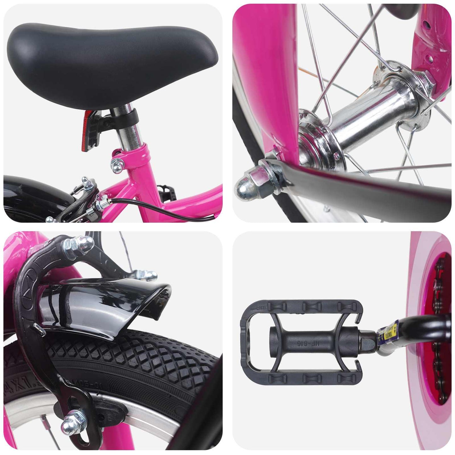Børnecykel 14 tommer anbefalet til 3-5 år gammel Pink og Sort