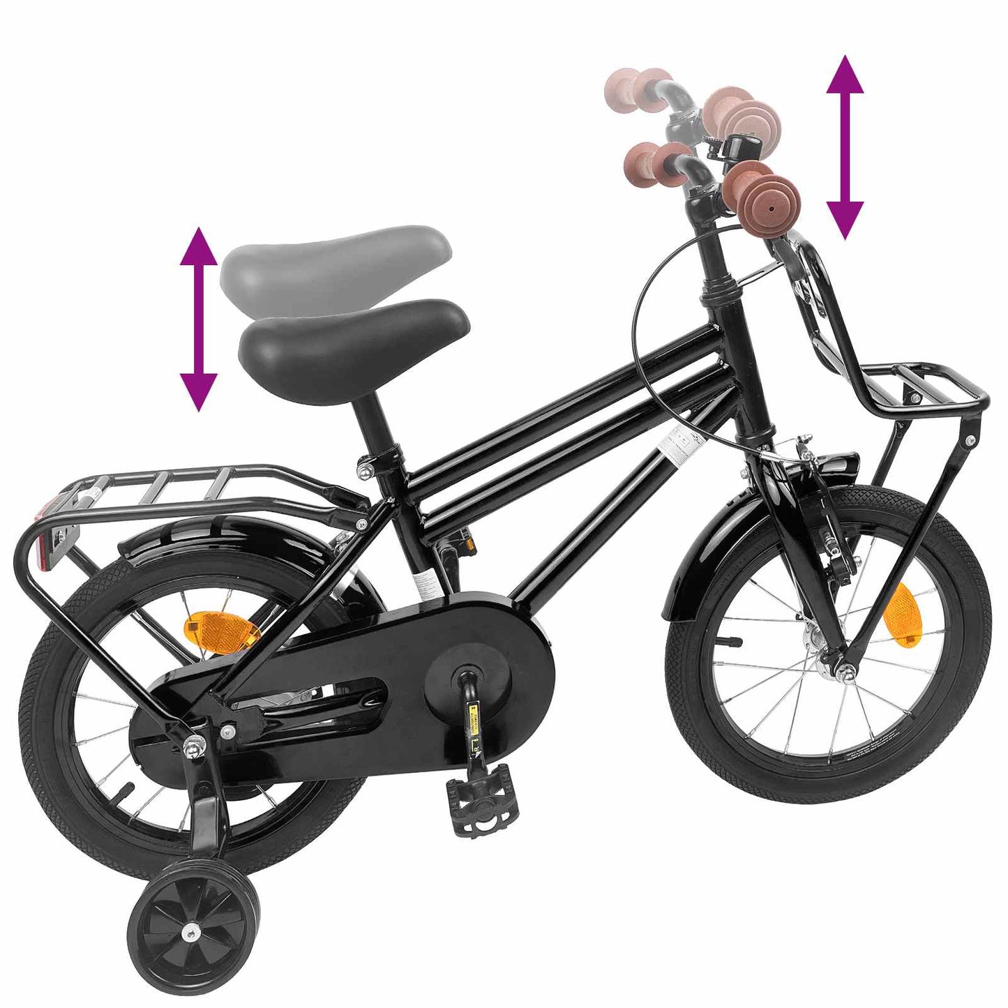 Børnecykel 16 tommer til 4-6 år gamle Sort