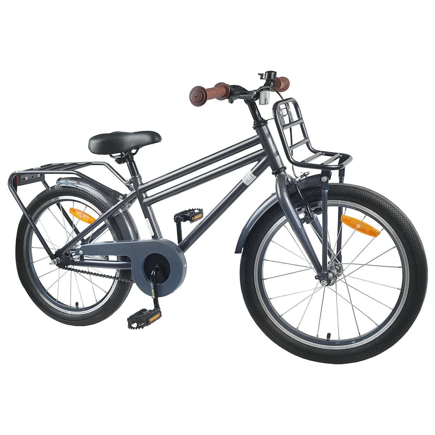 Børnecykel 18 tommer til 5-7 år gammel Mørkegrå