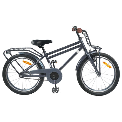 Børnecykel 18 tommer til 5-7 år gammel Mørkegrå