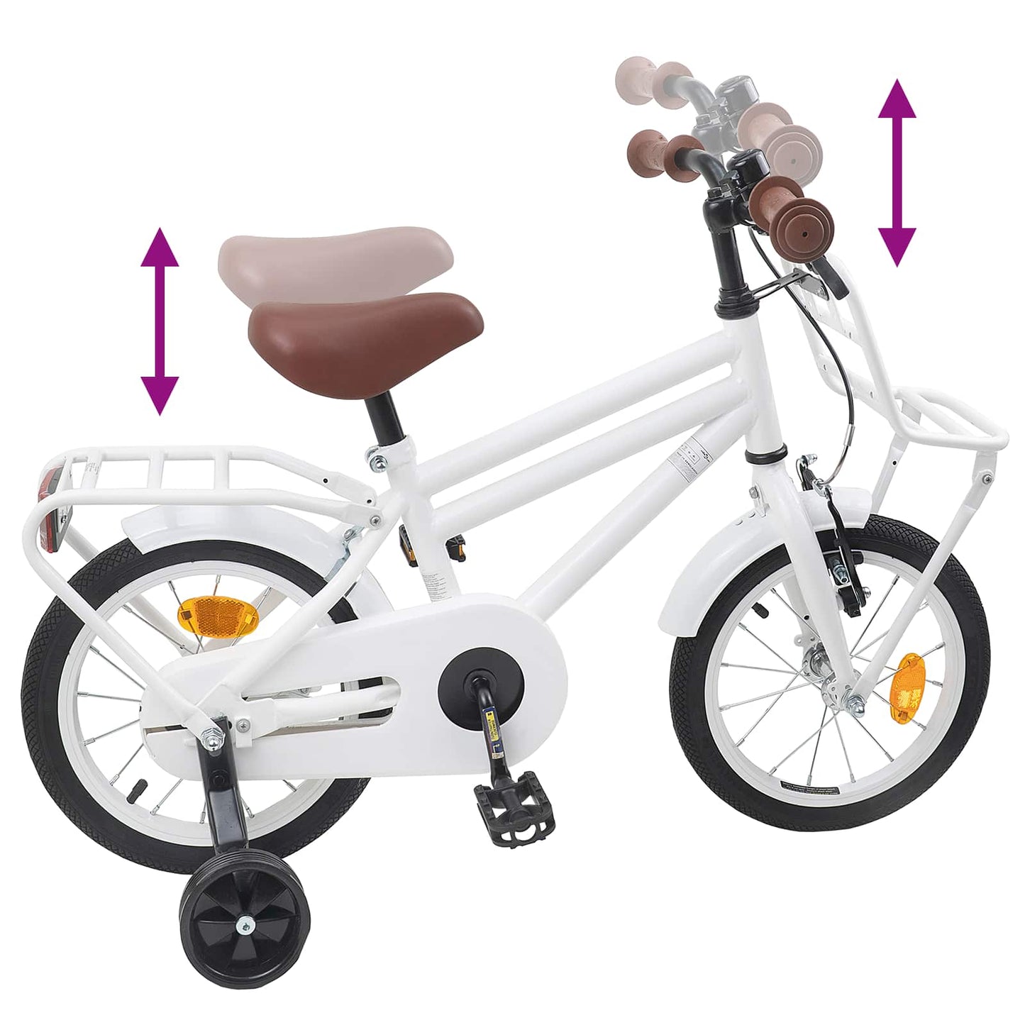 Børnecykel 14 tommer anbefalet til 3-5 år gammel Hvid