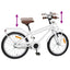 Børnecykel 18 tommer til 5-7 år gammel Hvid