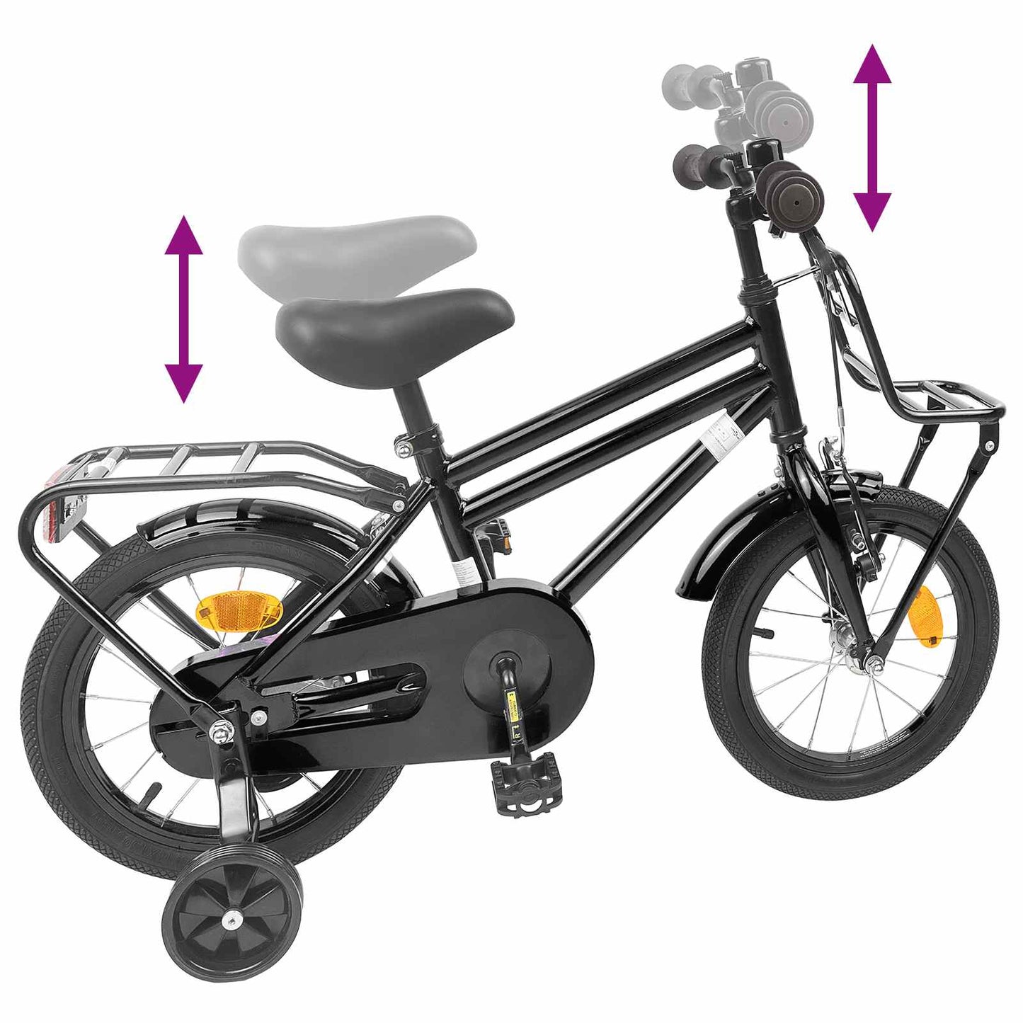 Børnecykel 14 tommer anbefalet til 3-5 år gammel Sort