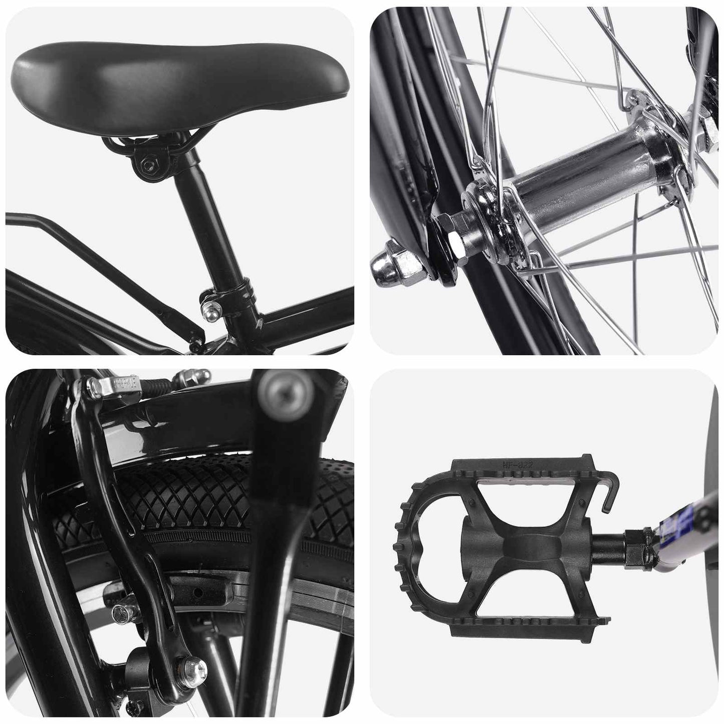 Børnecykel 22 tommer til 7-12 år gammel Sort