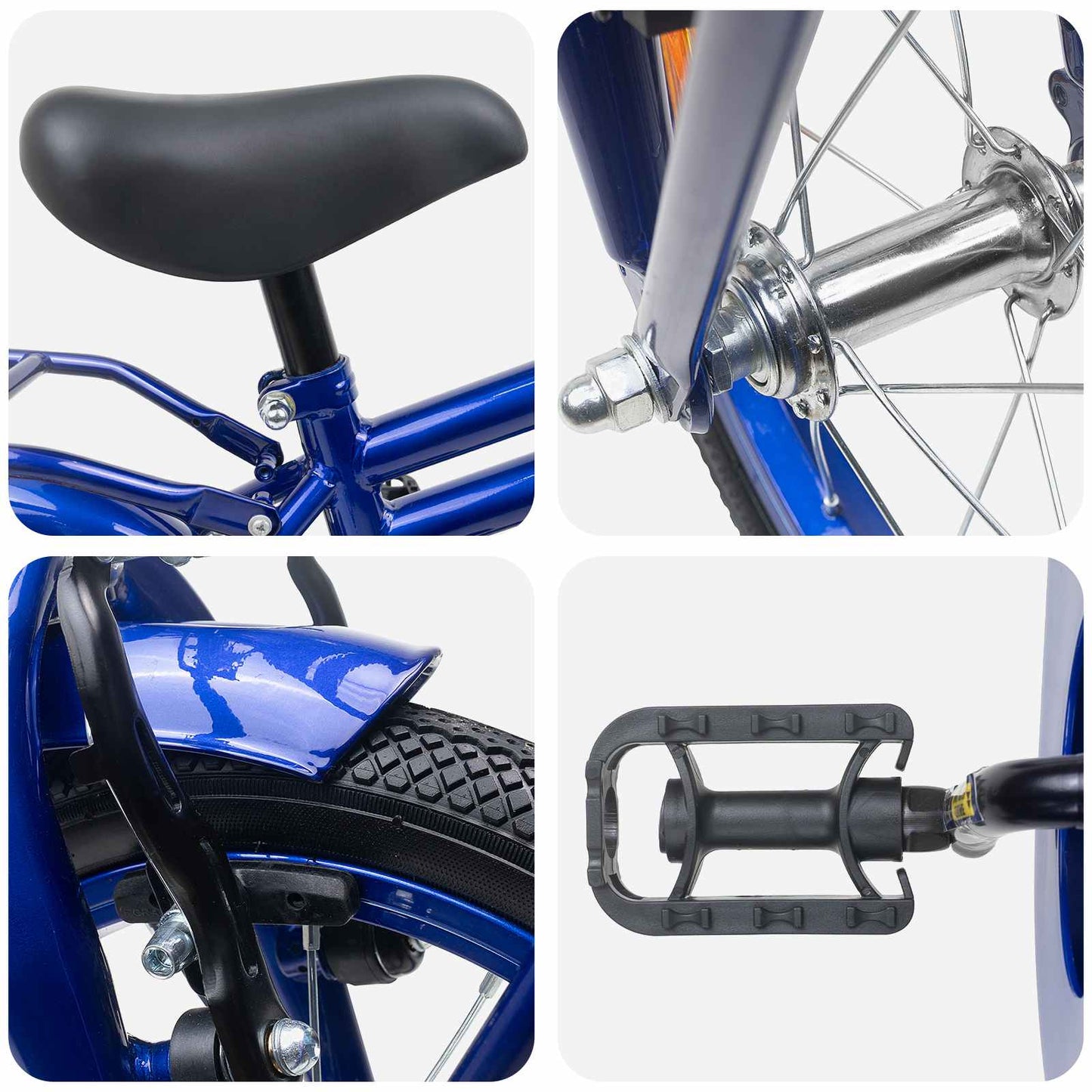 Børnecykel 16 tommer til 4-6 år gamle Mørk blå
