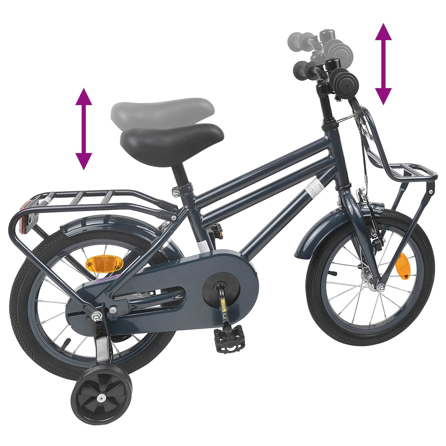 Børnecykel 16 tommer til 4-6 år gamle Mørkegrå