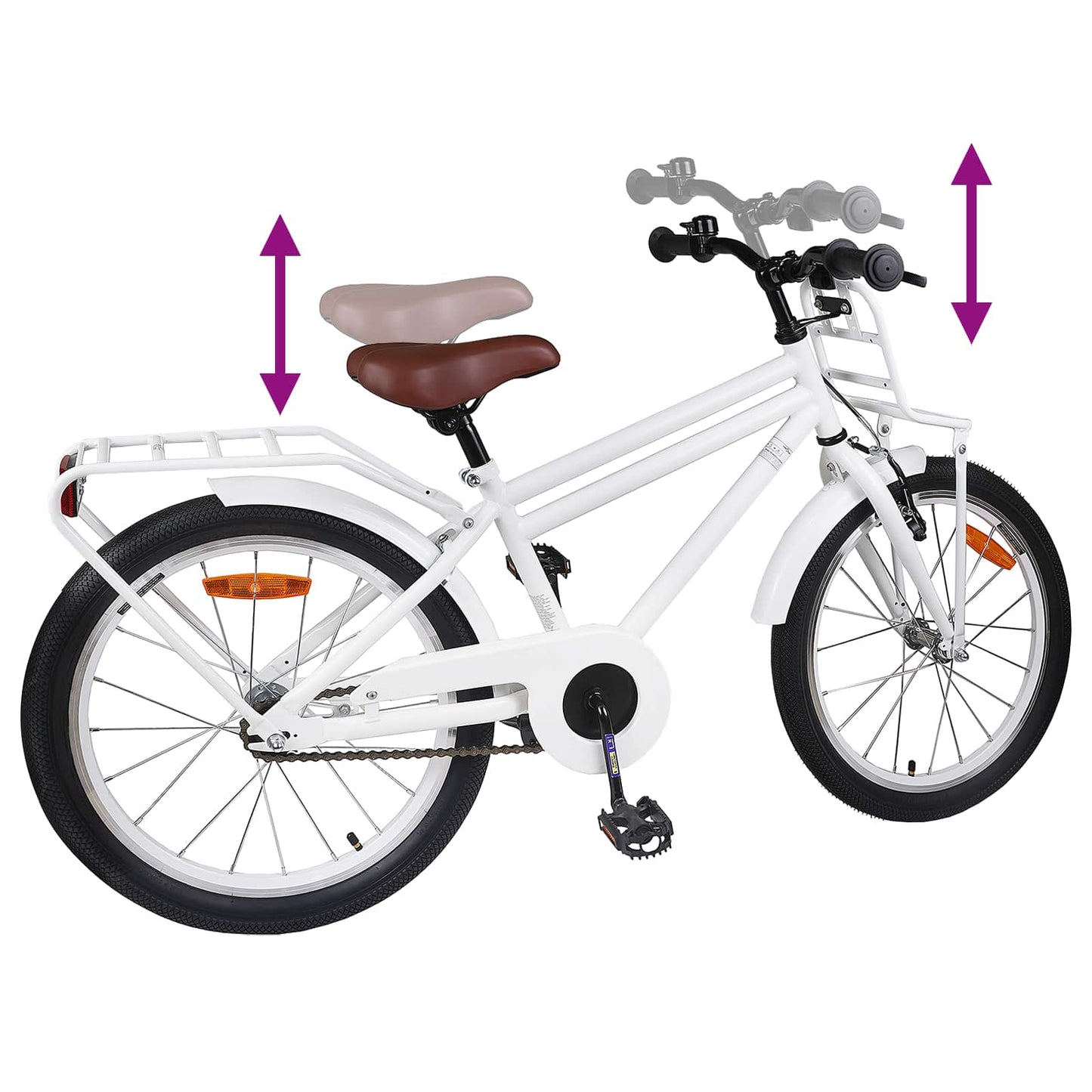 Børnecykel 20 tommer til børn i alderen 6-11 år Hvid