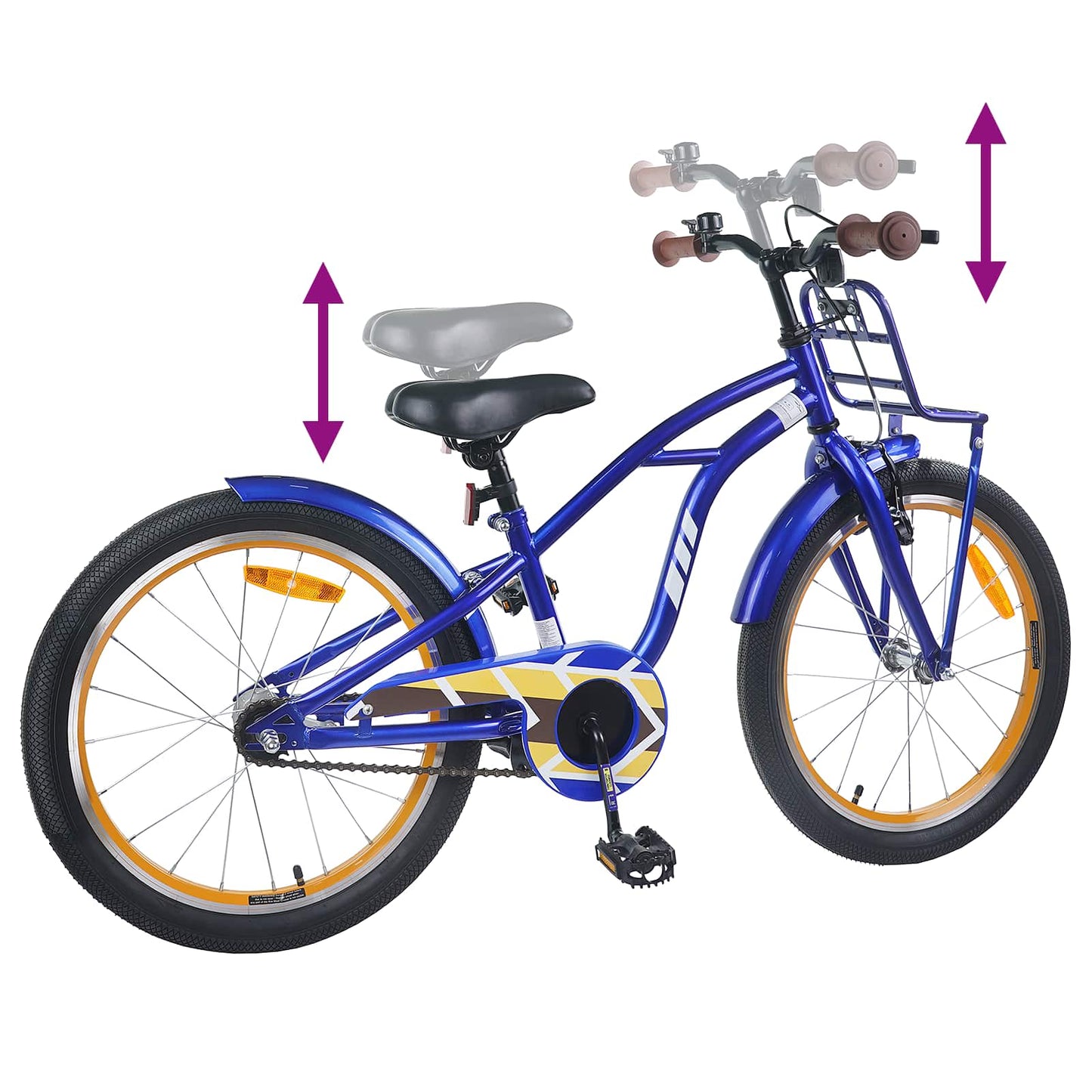 Børnecykel 22 tommer til 7-12 år gammel Mørk blå