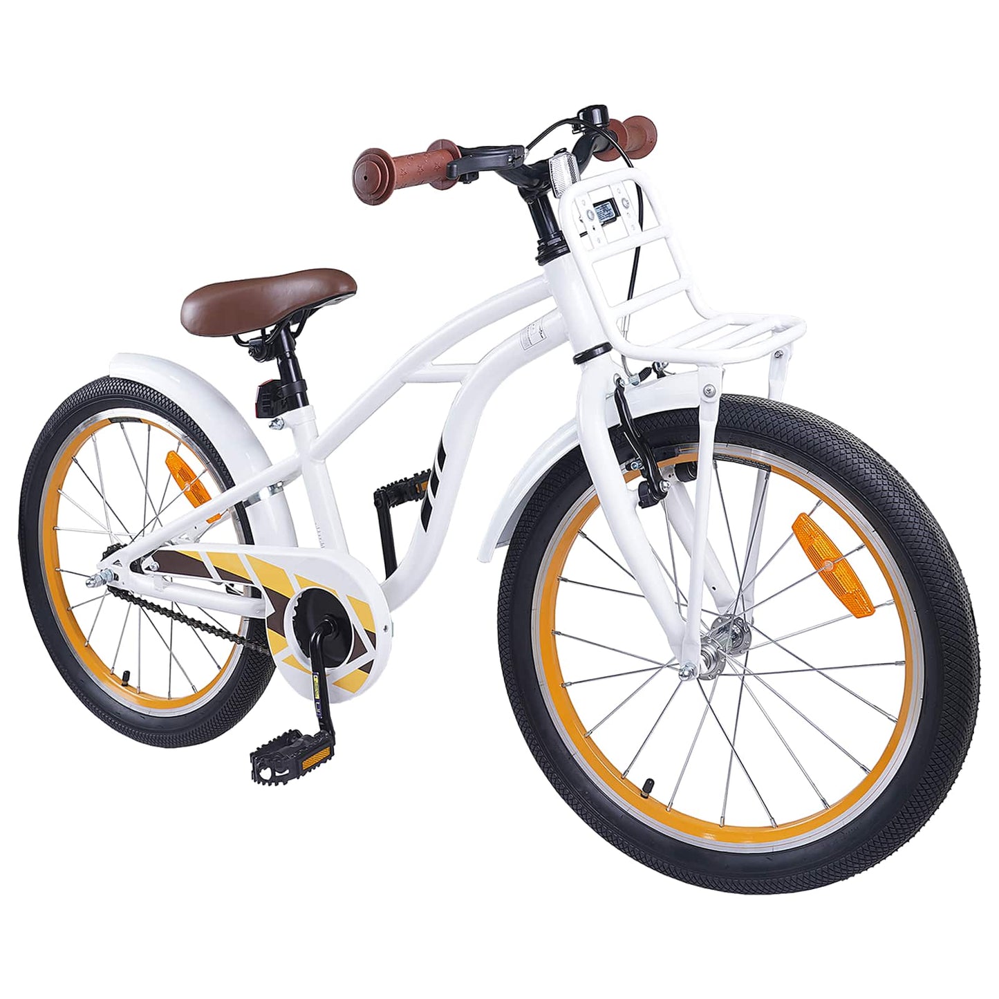 Børnecykel 18 tommer til 5-7 år gammel Hvid