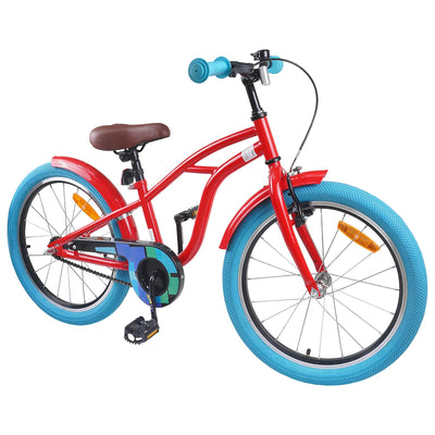 Børnecykel 18 tommer til 5-7 år gammel Rød
