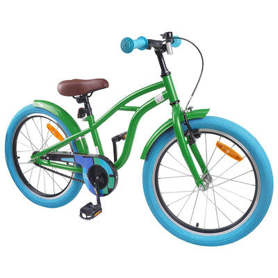 Børnecykel 18 tommer til 5-7 år gammel Grøn