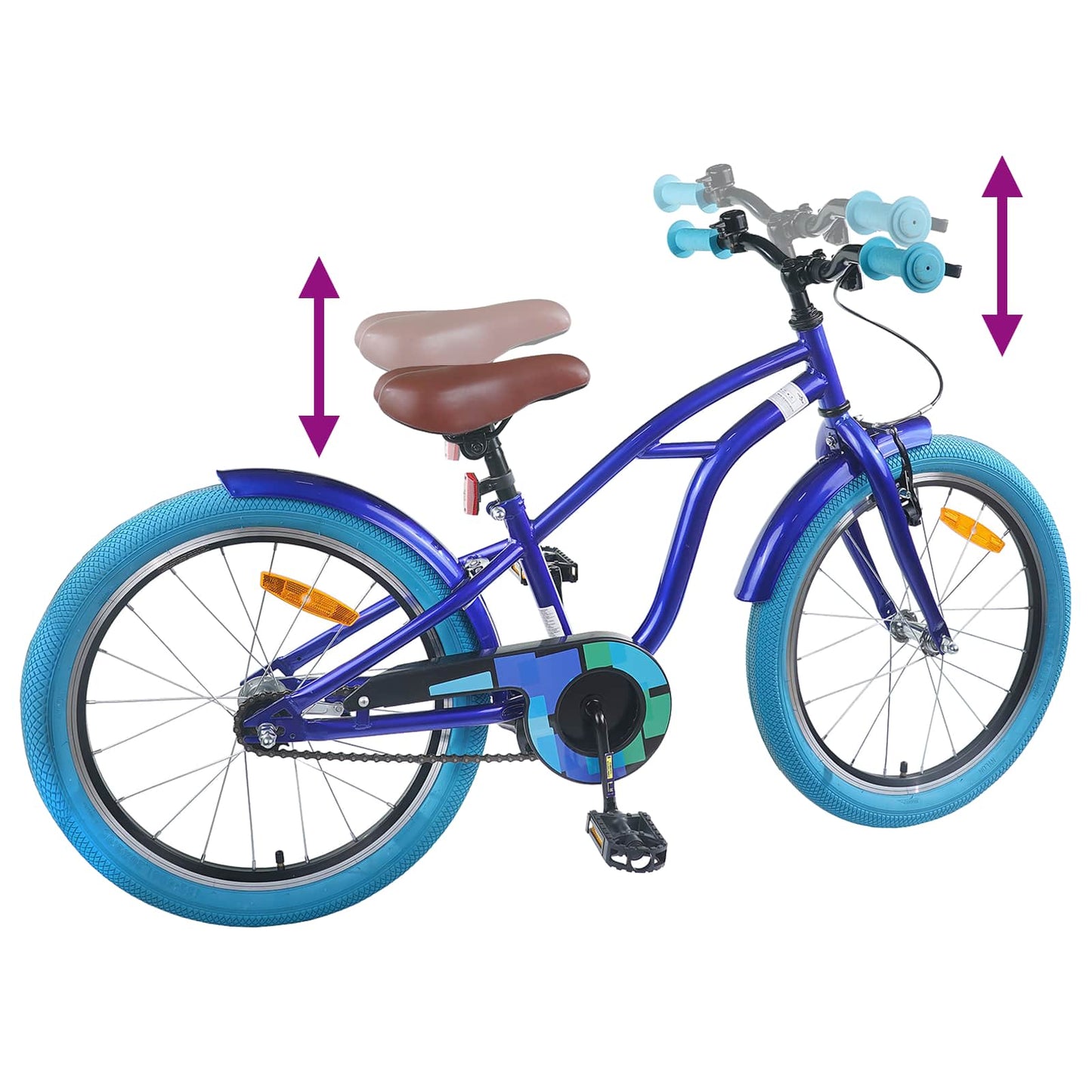 Børnecykel 18 tommer til 5-7 år gammel Mørk blå