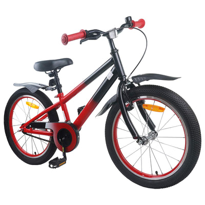 Børnecykel 18 tommer til 5-7 år gammel Rød Sort