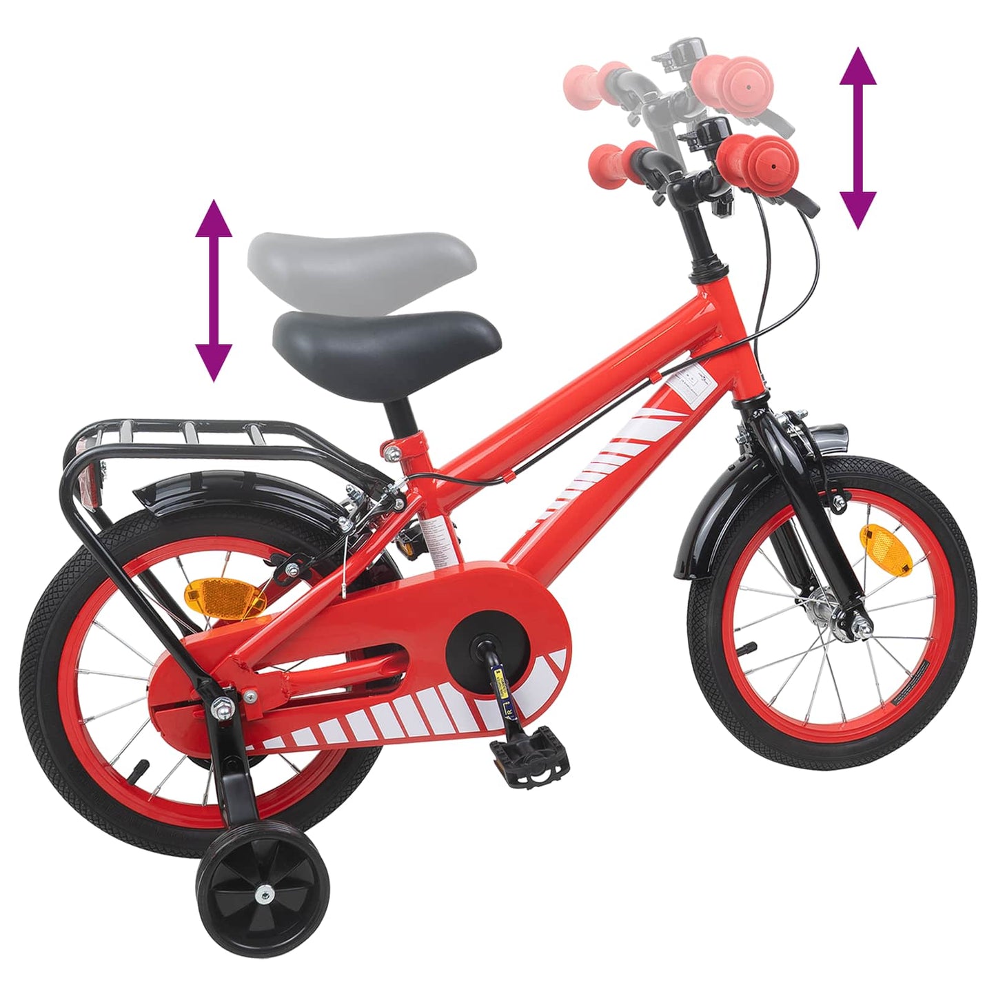 Børnecykel 14 tommer anbefalet til 3-5 år gammel Rød