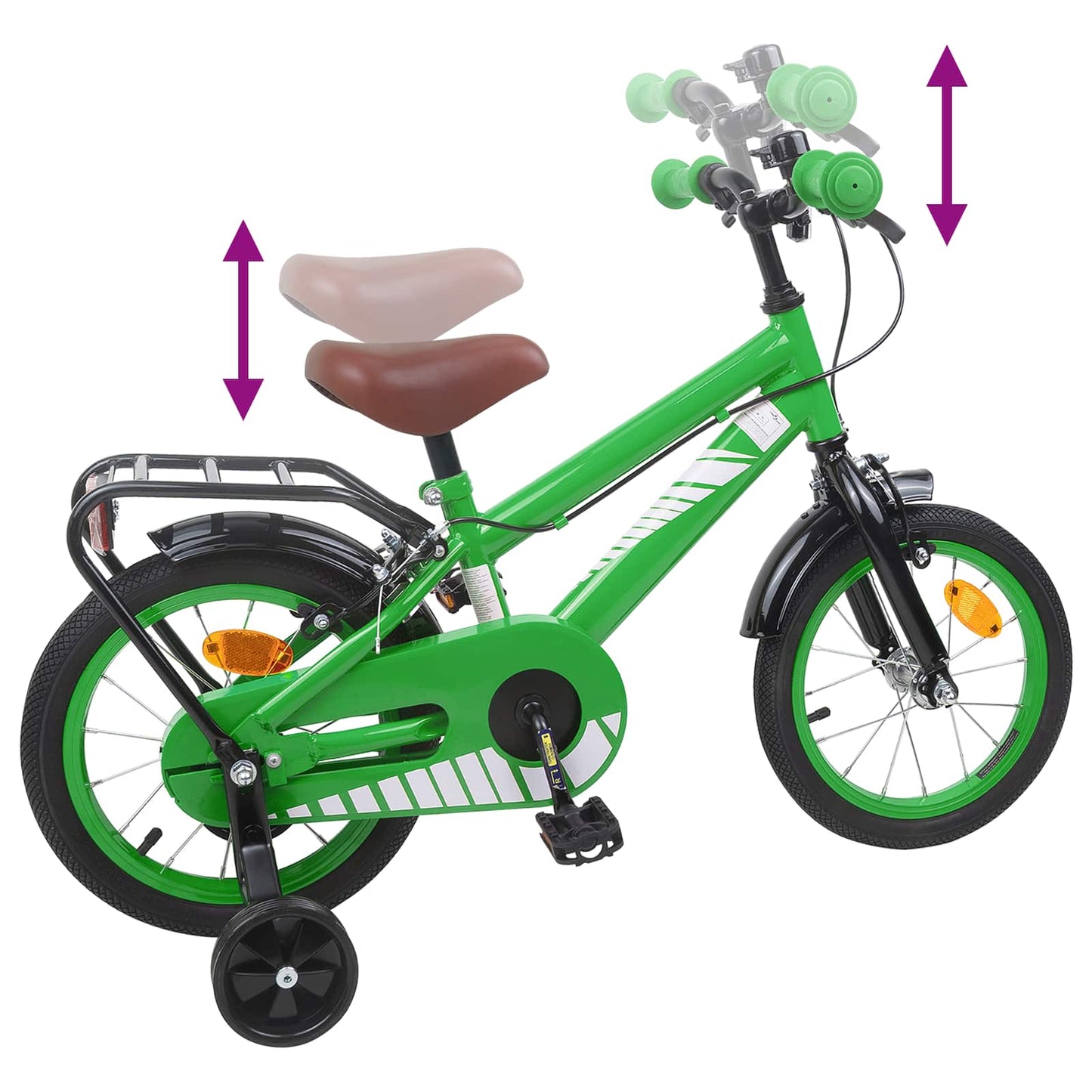 Børnecykel 12 tommer til 2-4 år gamle Grøn