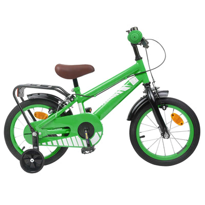 Børnecykel 14 tommer anbefalet til 3-5 år gammel Grøn