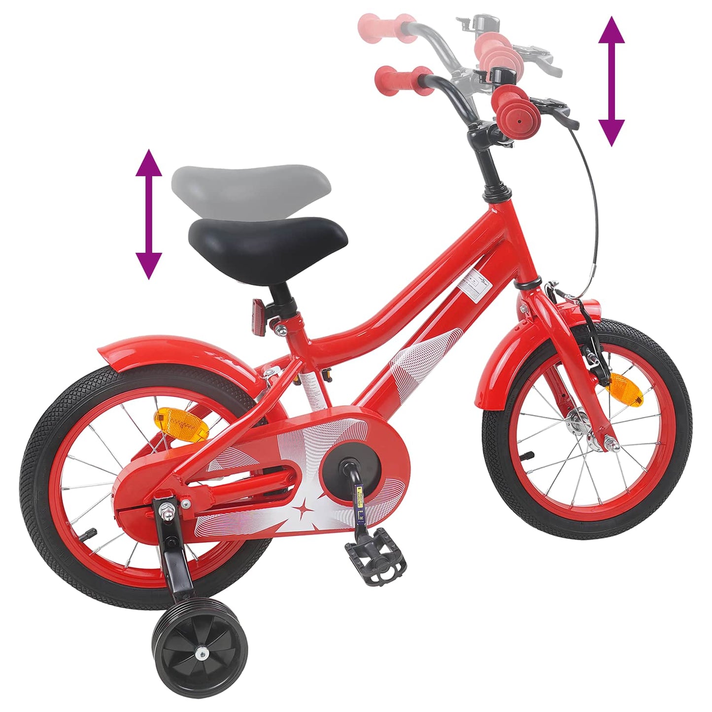 Børnecykel 12 tommer til 2-4 år gamle Rød