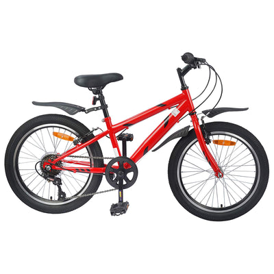 Børnecykel 24 tommer 6-Speed til 8-12 år Rød