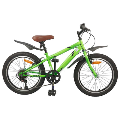 Børnecykel 20 tommer 6-Speed til børn i alderen 6-11 år Grøn