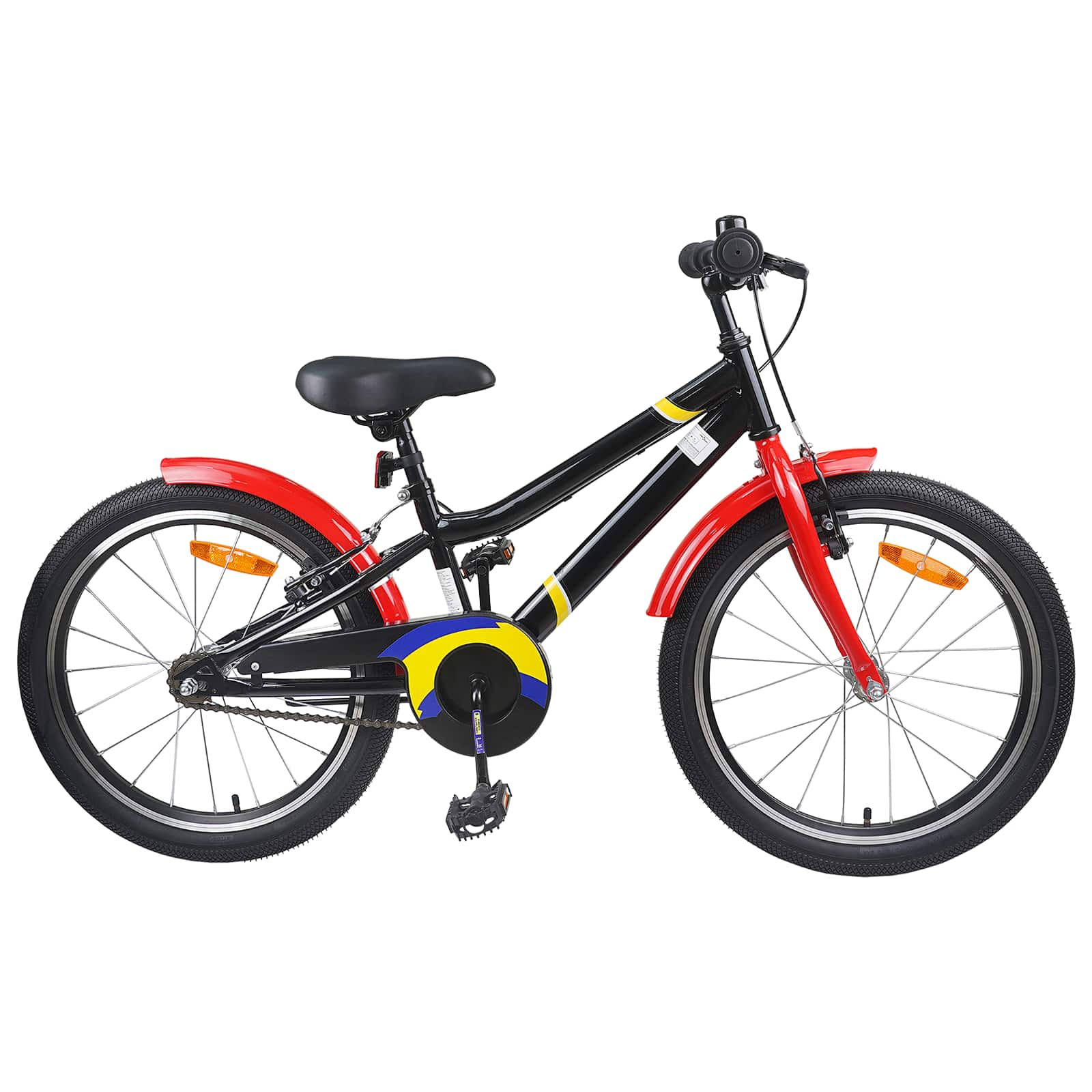 Børnecykel 18 tommer til 5-7 år gammel Sort rød billede
