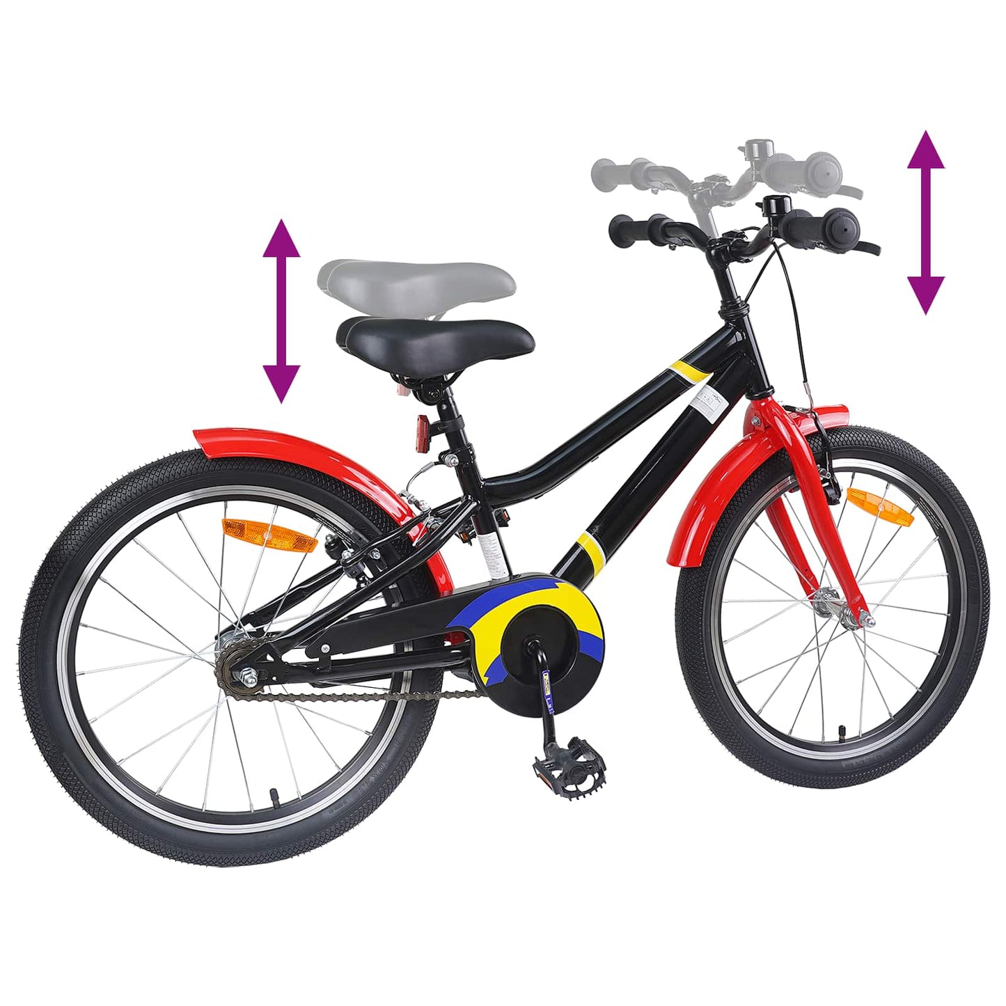 Børnecykel 20 tommer til børn i alderen 6-11 år Sort rød
