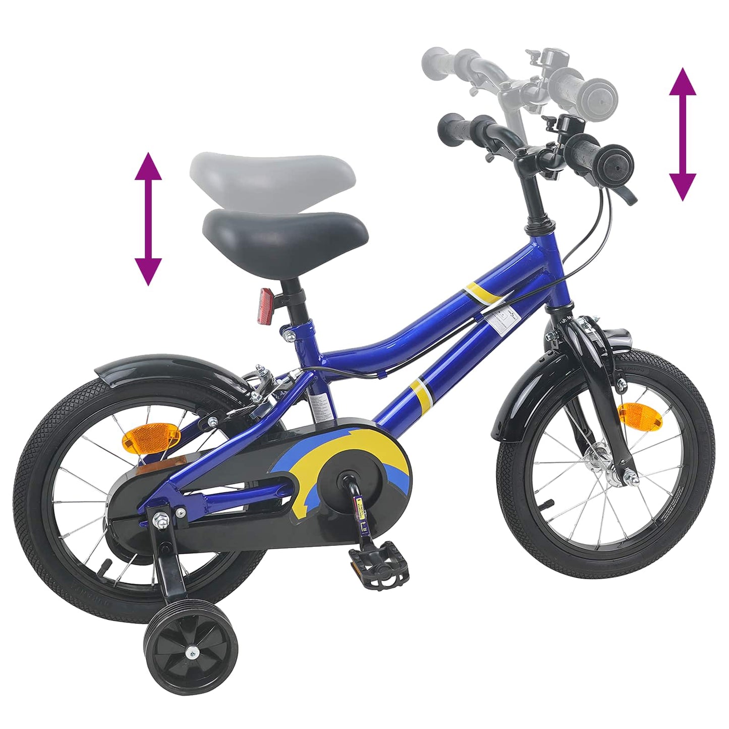 Børnecykel 16 tommer til 4-6 år gamle Blå hvid