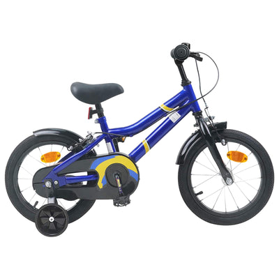 Børnecykel 16 tommer til 4-6 år gamle Blå hvid