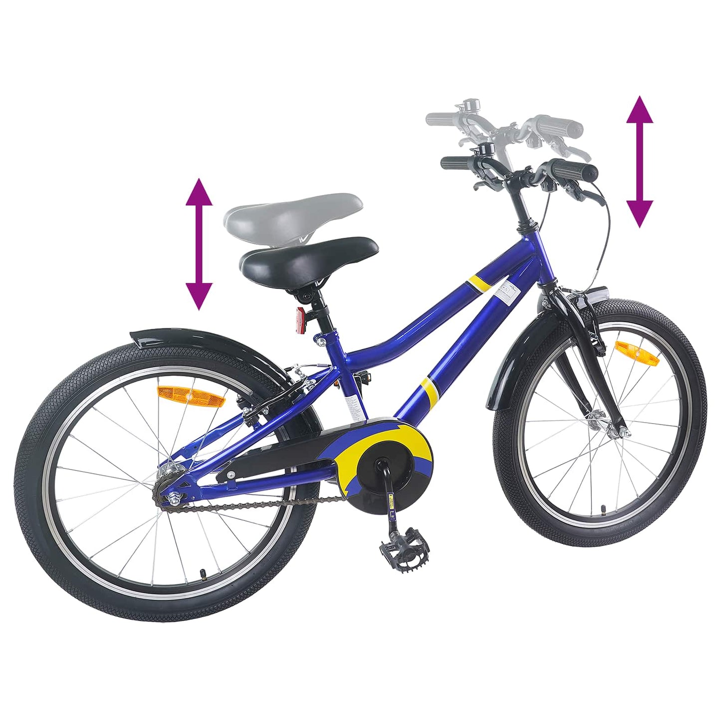 Børnecykel 18 tommer til 5-7 år gammel Blå Sort