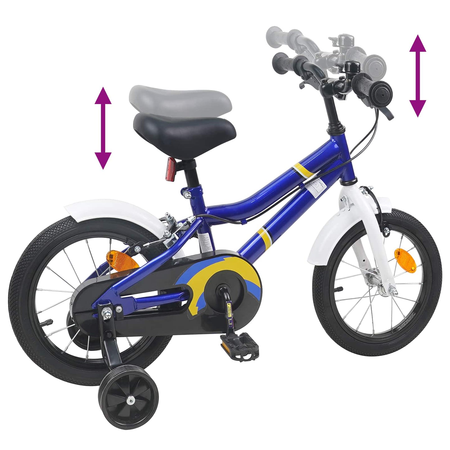 Børnecykel 14 tommer anbefalet til 3-5 år gammel Blå hvid