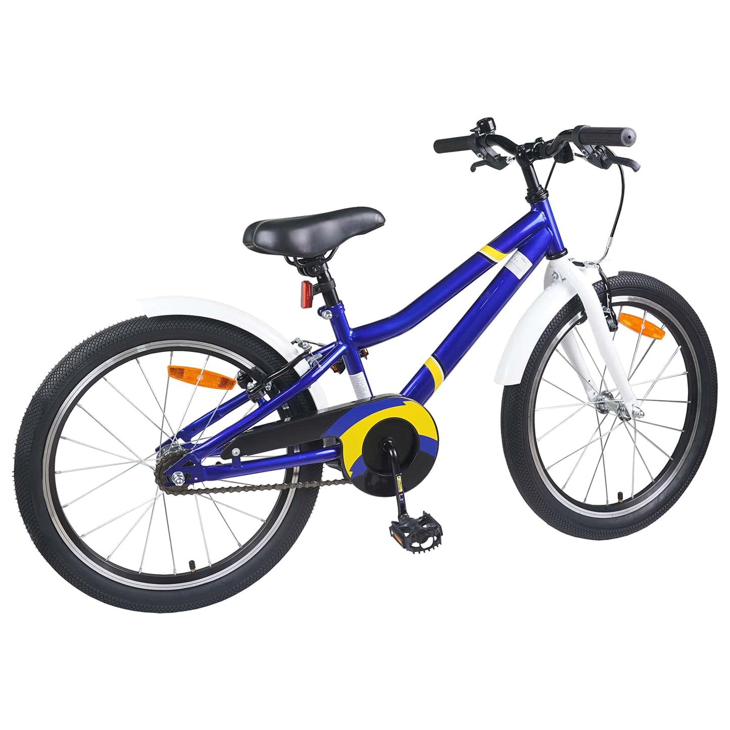 Børnecykel 18 tommer til 5-7 år gammel Blå hvid