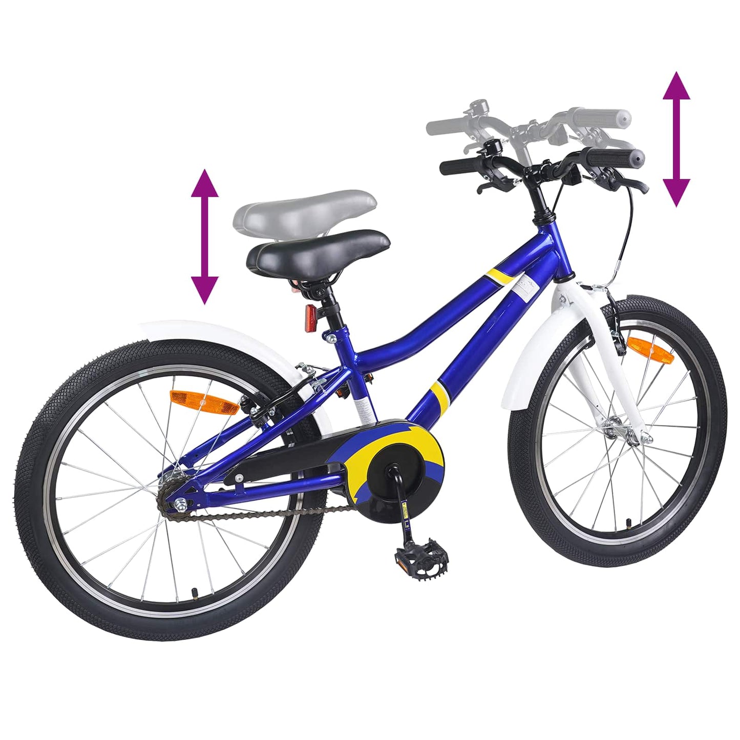 Børnecykel 20 tommer til børn i alderen 6-11 år Blå hvid