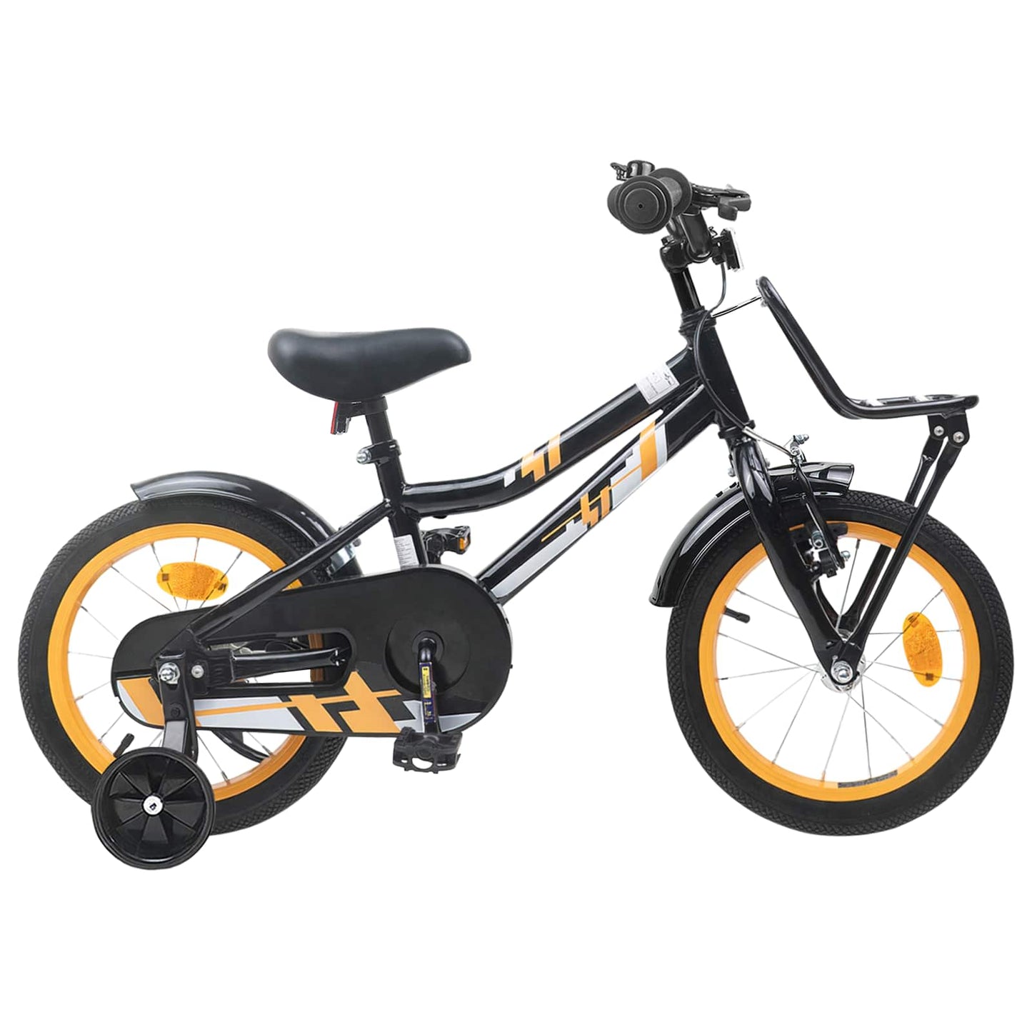 Børnecykel 12 tommer til 2-4 år gamle Orange Sort