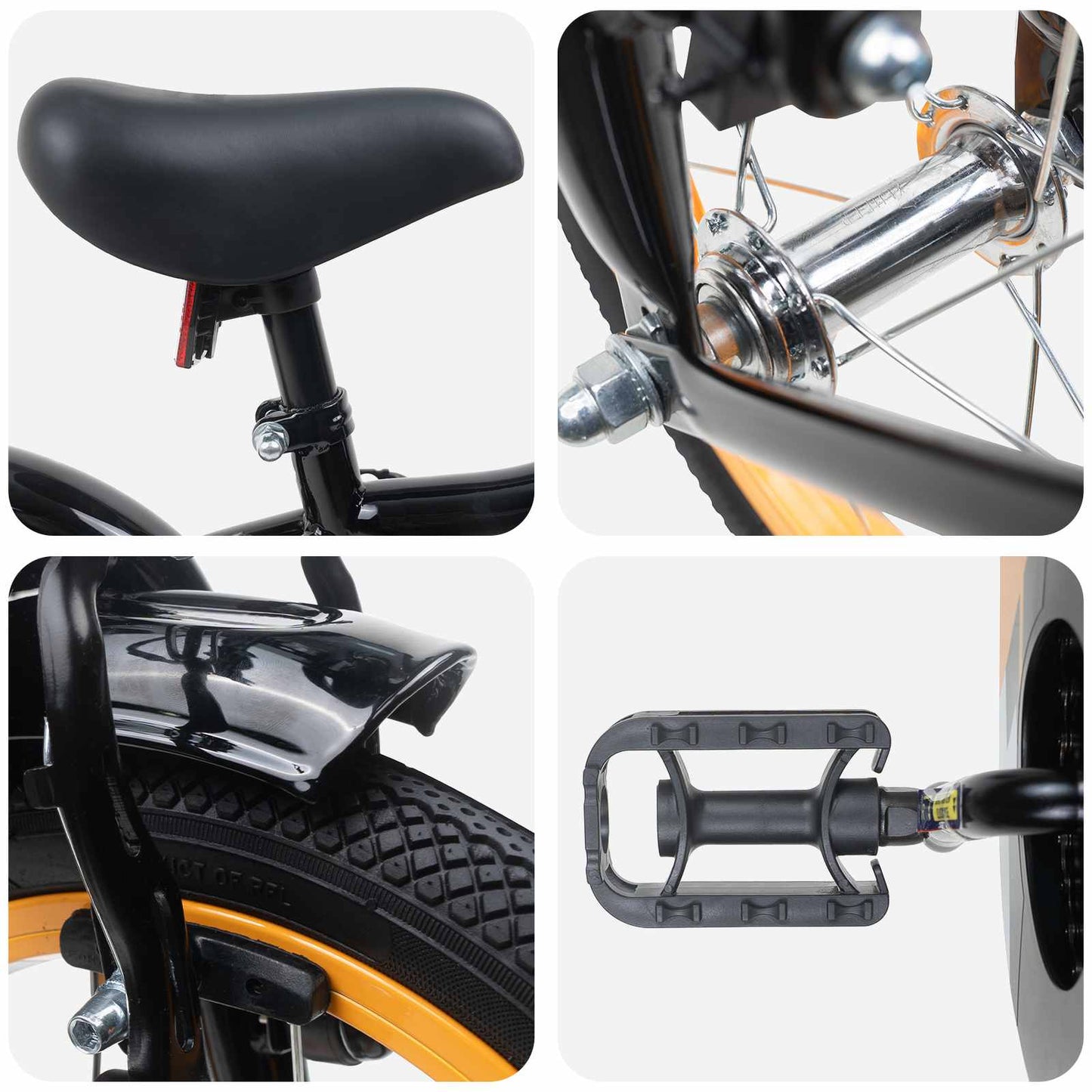 Børnecykel 14 tommer anbefalet til 3-5 år gammel Orange og Sort