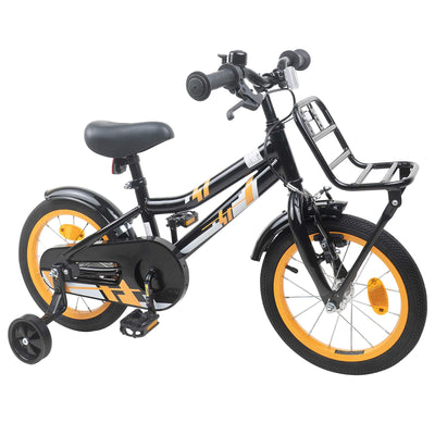Børnecykel 14 tommer anbefalet til 3-5 år gammel Orange og Sort
