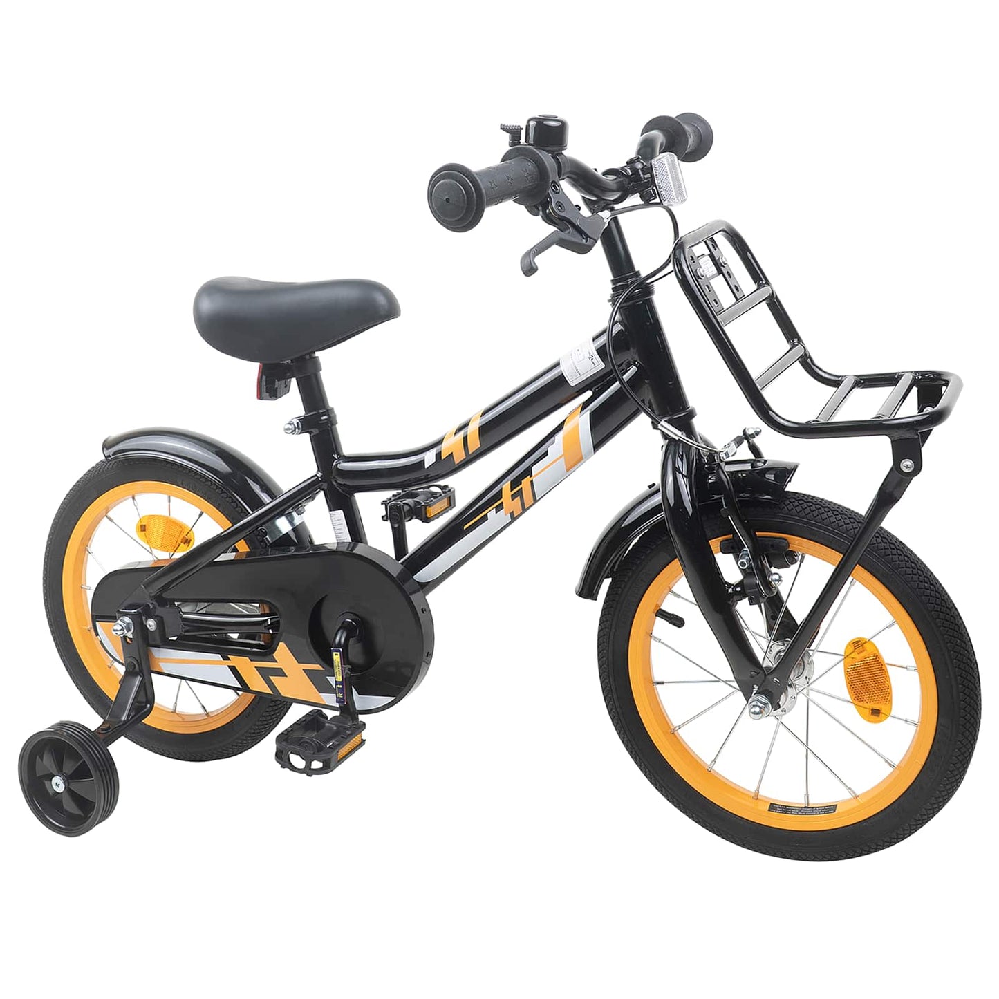 Børnecykel 16 tommer til 4-6 år gamle Orange Sort