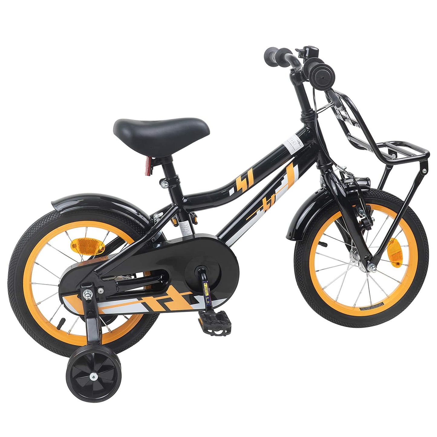 Børnecykel 16 tommer til 4-6 år gamle Orange Sort