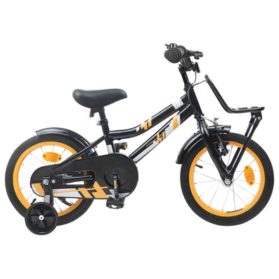 Børnecykel 16 tommer til 4-6 år gamle Orange Sort