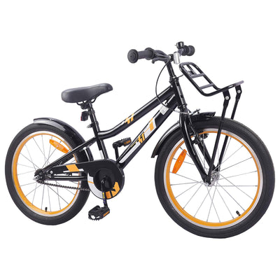 Børnecykel 18 tommer til 5-7 år gammel Orange Sort