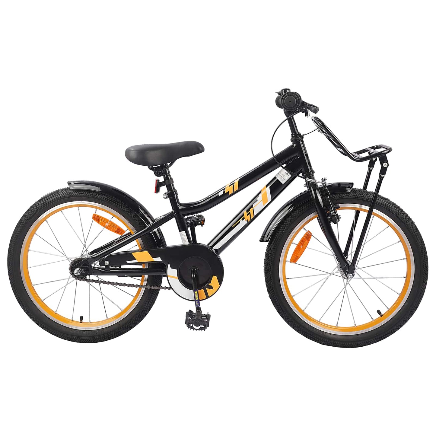 Børnecykel 18 tommer til 5-7 år gammel Orange Sort