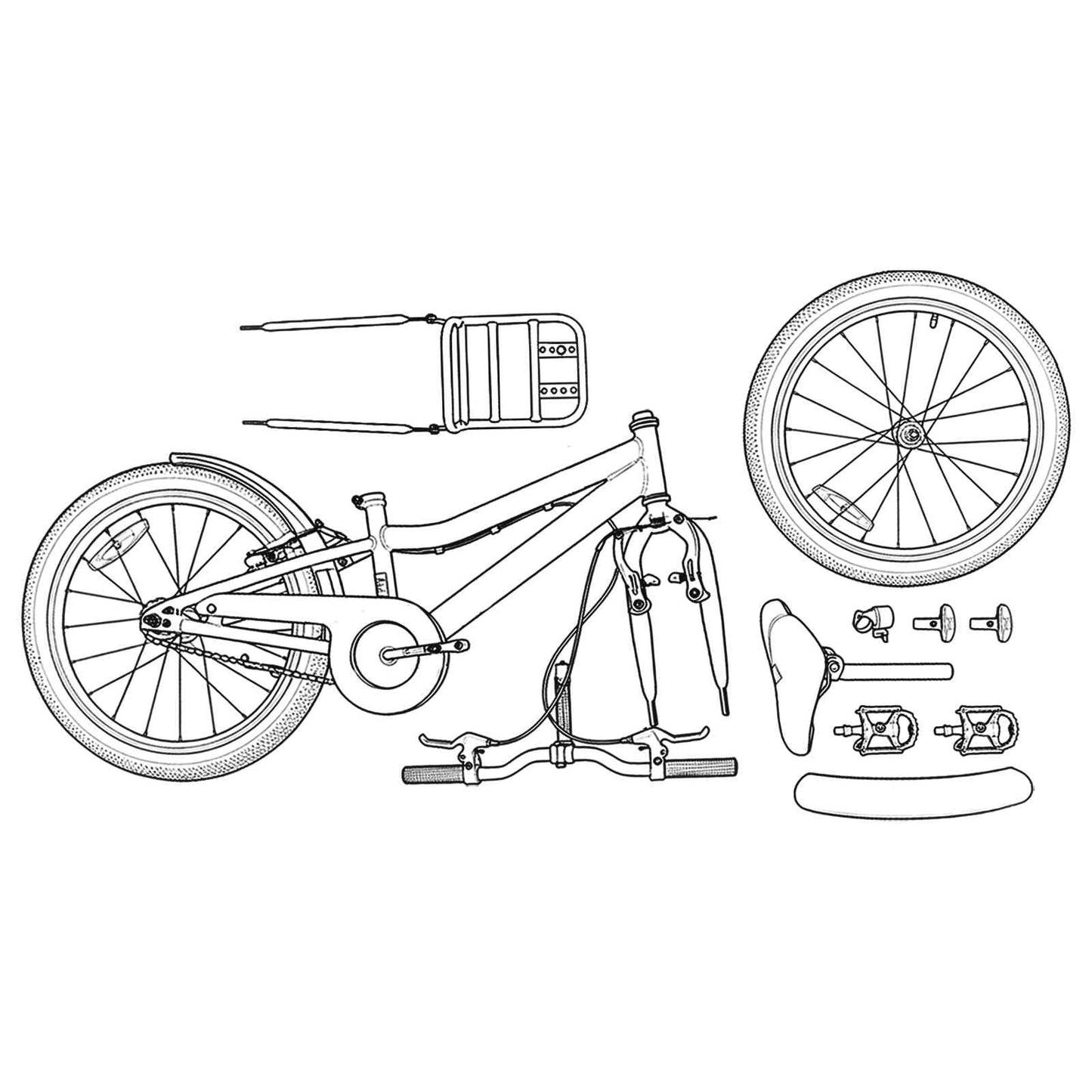Børnecykel 20 tommer til børn i alderen 6-11 år Orange Sort