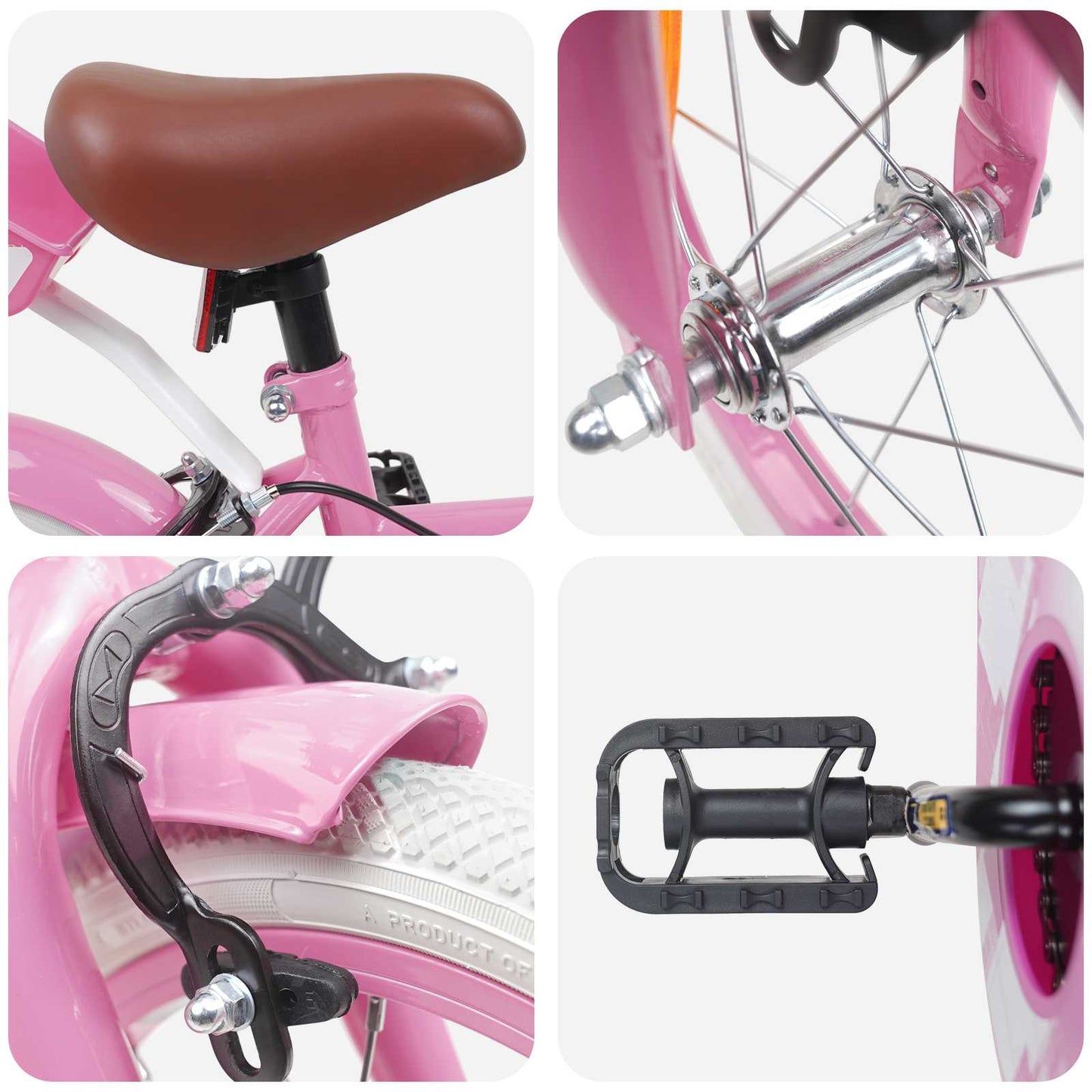 Børnecykel 16 tommer til 4-6 år gamle Lys pink