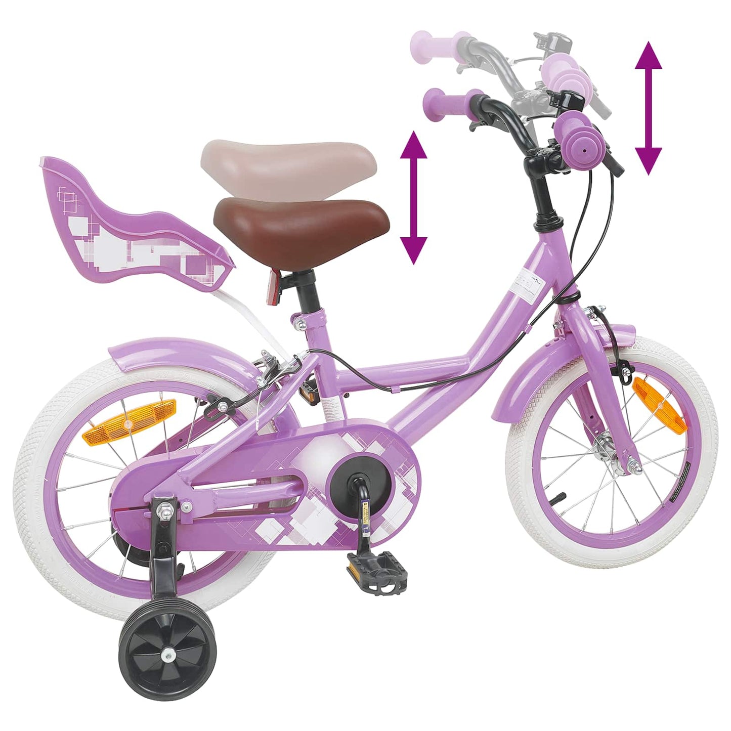Børnecykel 16 tommer til 4-6 år gamle Lilla